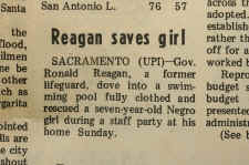 Governor Reagan Saves Girl